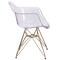 Emma and Oliver Transparent Side Chair with Arms and Gold Base
